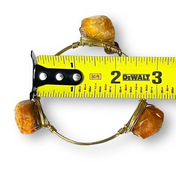 Bourbon and Boweties Bangle Orange Gemstone Copper Wire Gold Plate - Picture 7 of 7